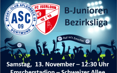 B1-Junioren eröffnen Spitzenspieltag im Emscherstadion gegen den FC Iserlohn