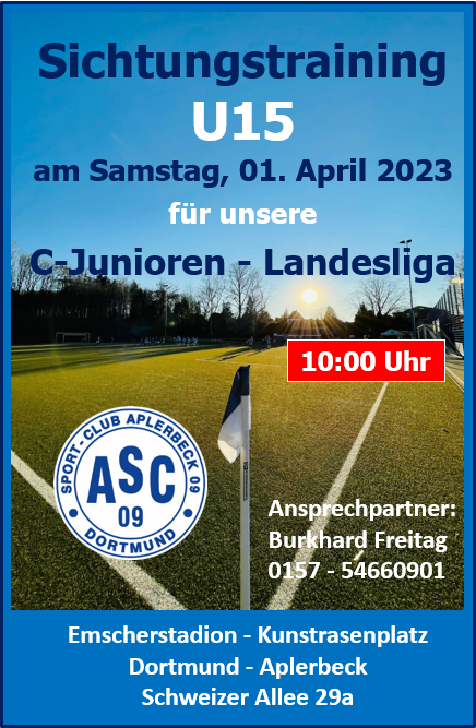 Sichtungstraining am 01. April – C-Junioren Landesliga