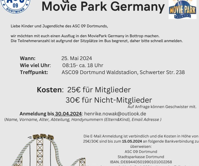 Jugendfahrt in den Movie Park Germany…!